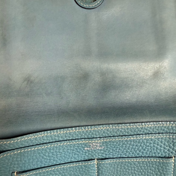 Authentic Hermes Dogon Wallet Togo Blue Jean leather - Picture 7 of 16